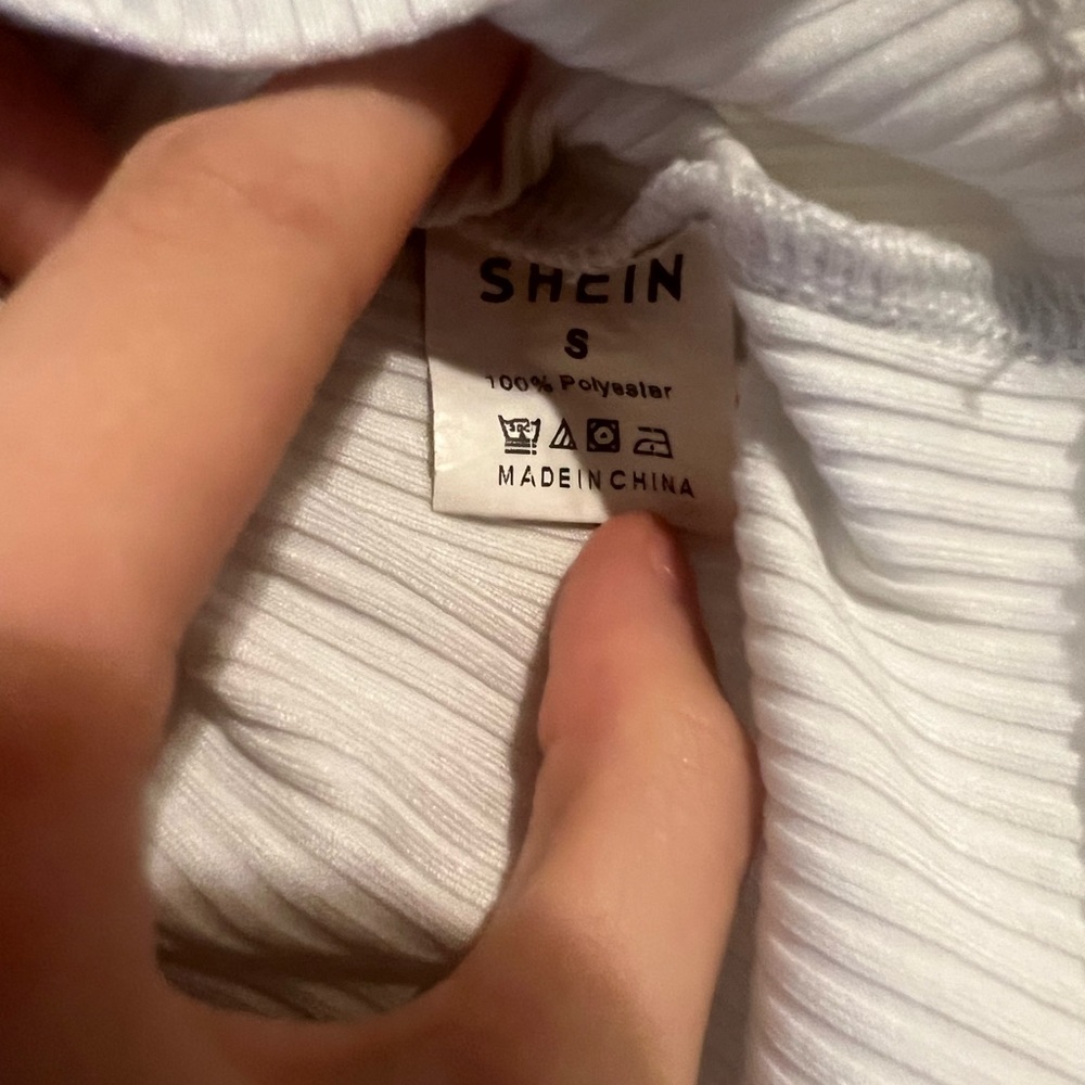 White Shein Sweater. Color is more of a bright white in person.